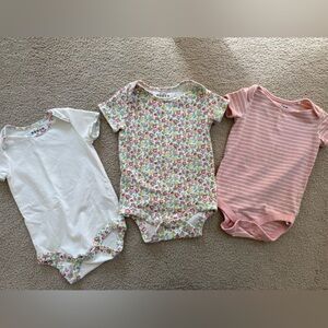 Baby Boden Bodysuit Bundle 3pc Floral Stripe 12-18 Months Girl